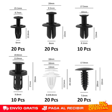 Kit de Clips "Remaches" para Carro