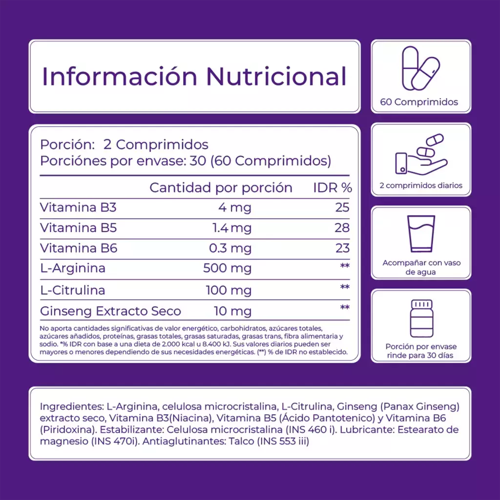 M1 ESPECIFIC ENERGY / VITALIDAD DIARIA / 60 COMPRIMIDOS